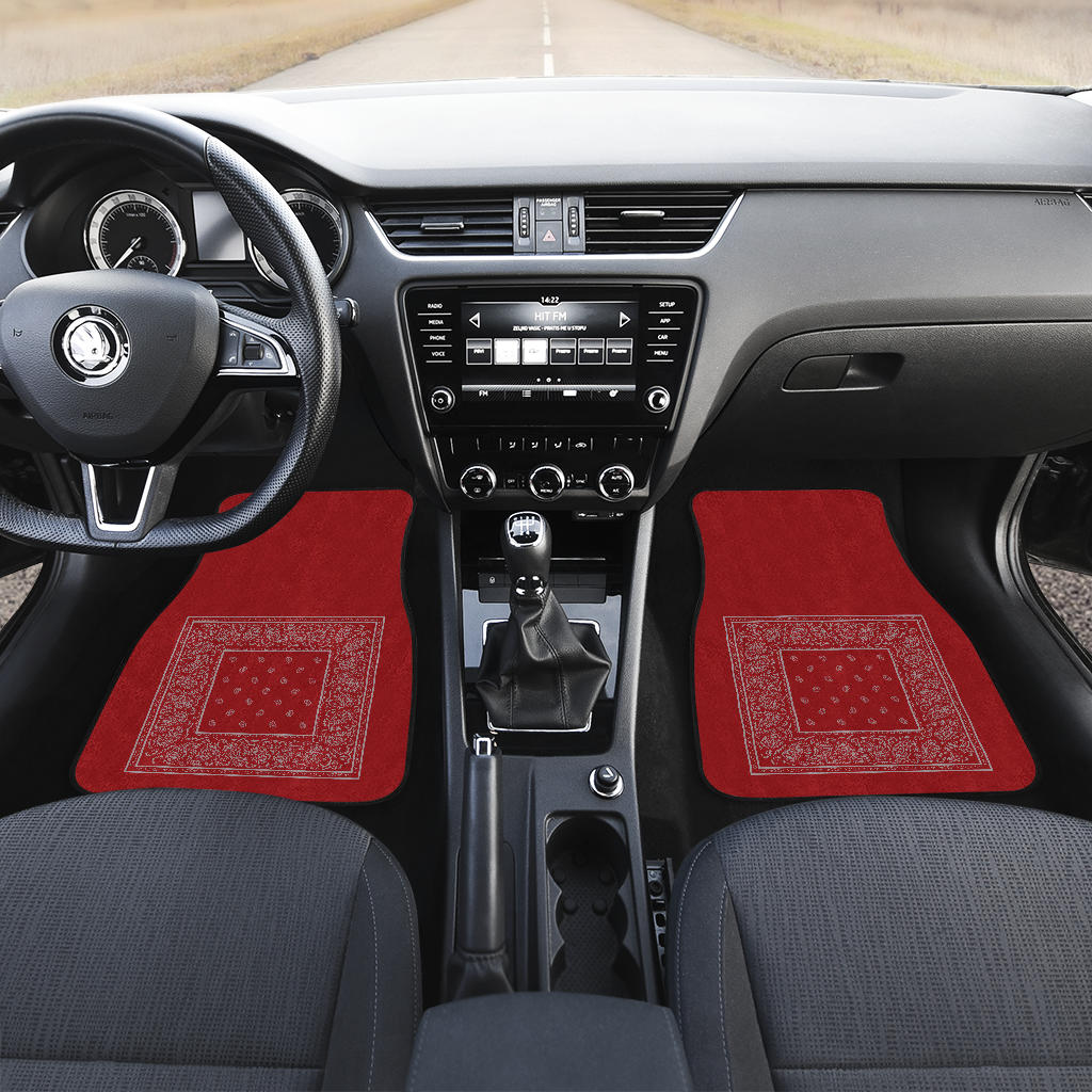 Red bandana floor mat