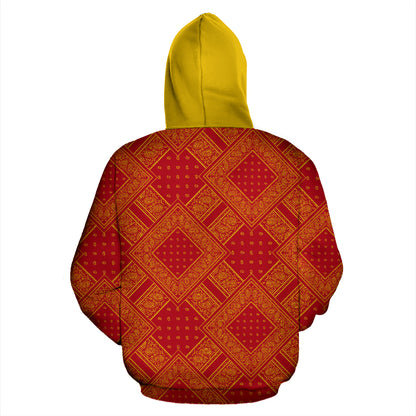 Red and Gold Bandanas BT Zip Hoodie