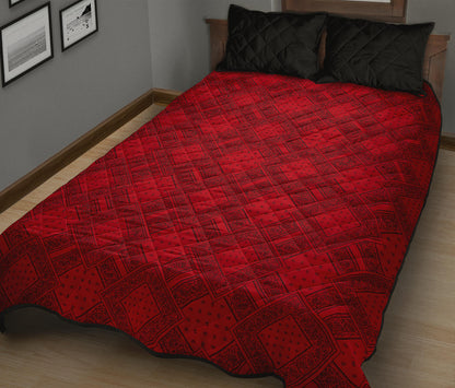 Quilt Set - Red and Black Bandana DB Quilt w/Shams