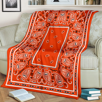 Orange Bandana Throw Blanket