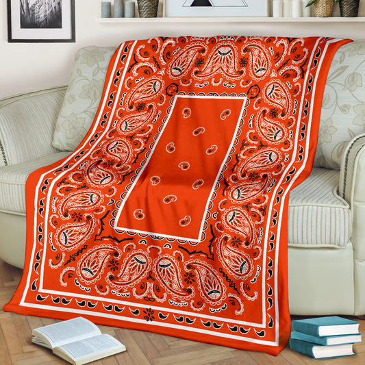 Orange Bandana Throw Blanket