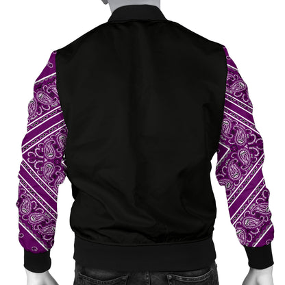 Men's Wild Plum Bandana Sleeved Bomber Jacket