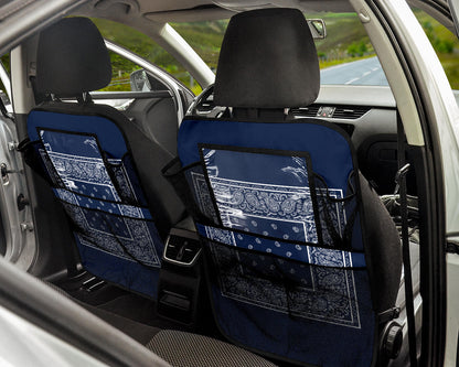 Navy and White  Bandana Car Seat Organizers