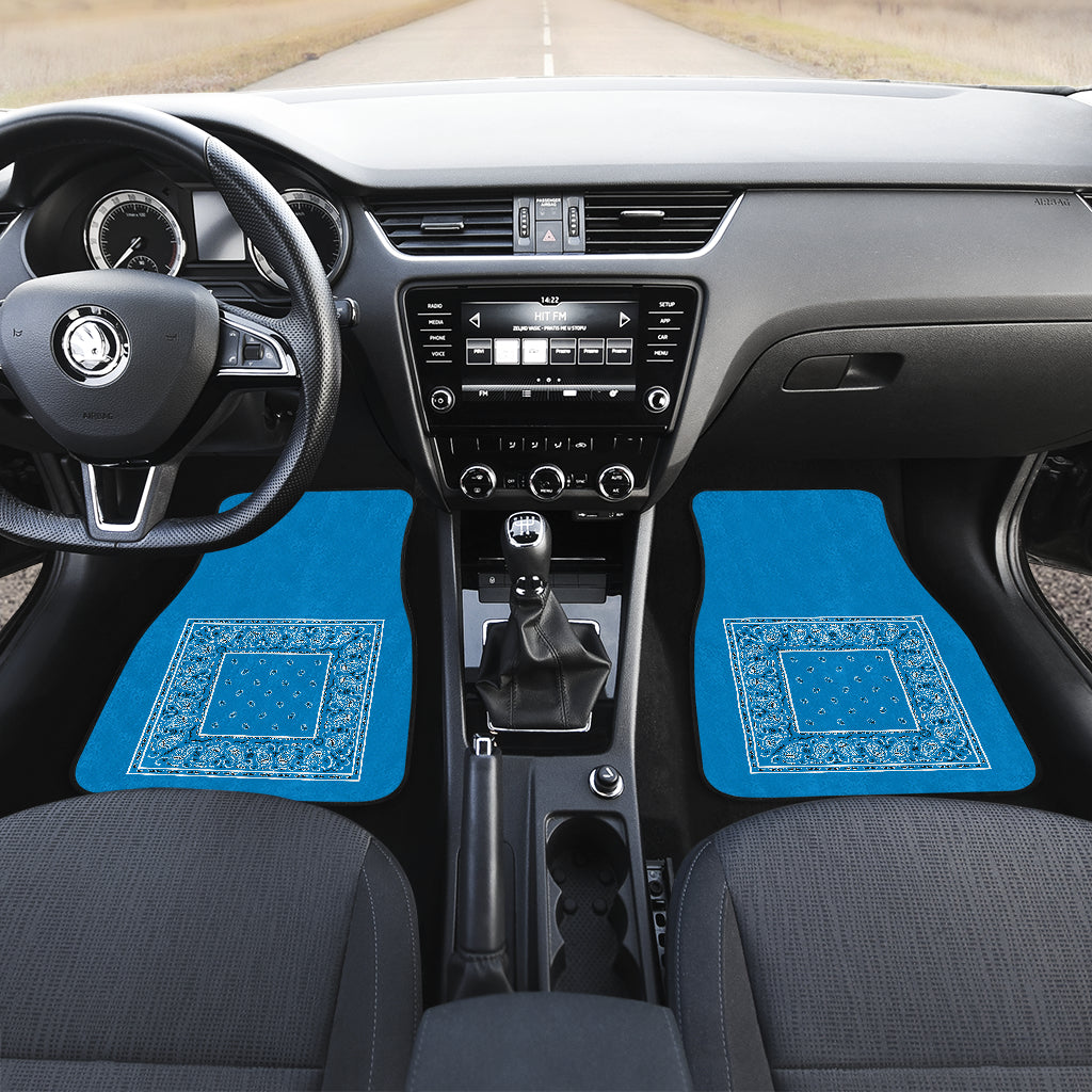 blue auto show bandana floor mats