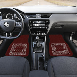 Burgundy bandana auto floor mat for car shows