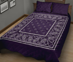Quilt Set - Royal Purple Bandana Quilt w/Shams