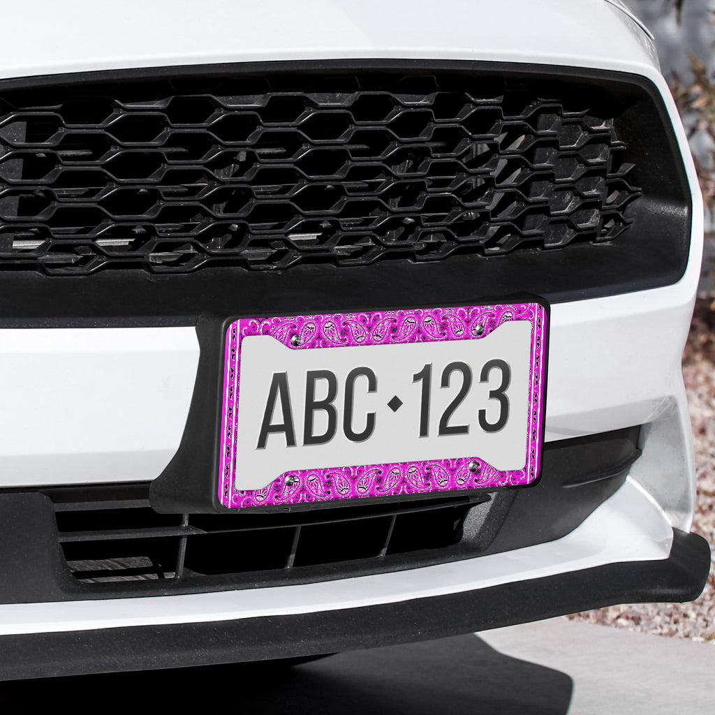 Abruptly Pink Bandana License Plate Frame