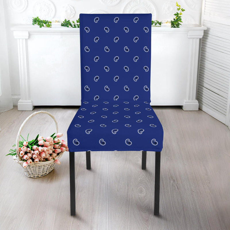 Royal Blue Bandana Dining Chair Covers - 4 Patterns