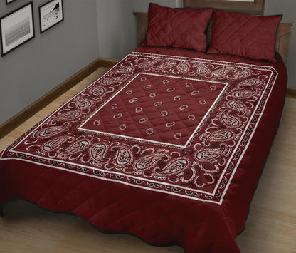Quilt Set - Burgundy Bandana Quilts w/Shams