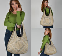 khaki bandana print bags