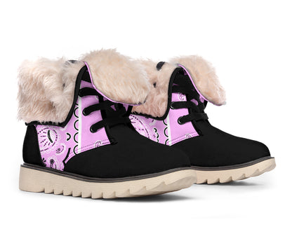 Light Pink Bandana Women's Winter Boots