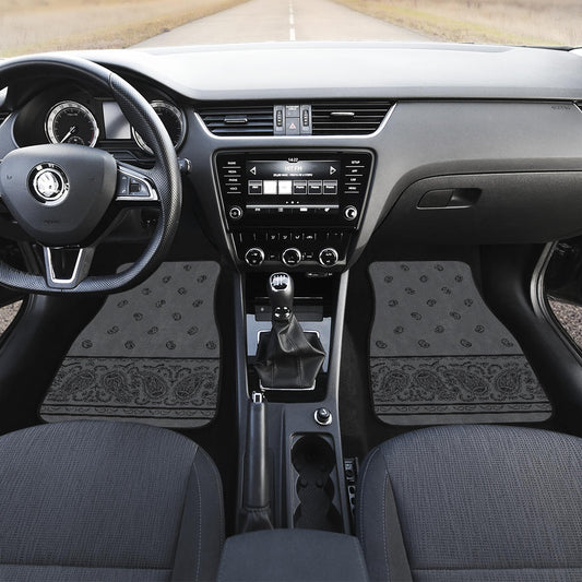 gray bandana automobile floor mats