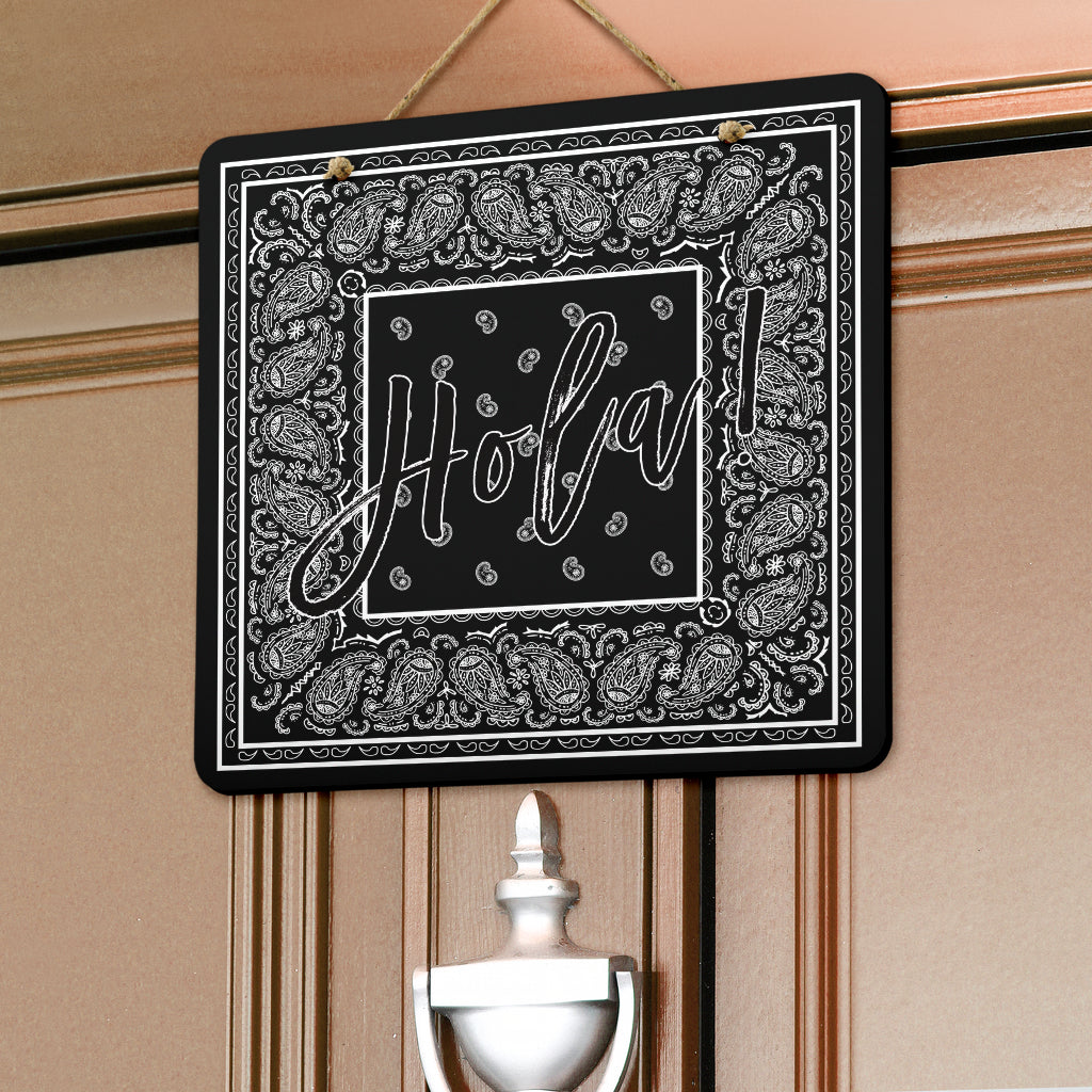 Black Bandana Door Signs