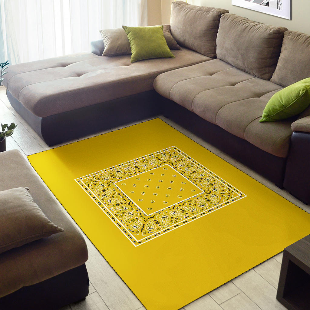 Sunshine Yellow Bandana Area Rugs - Minimal