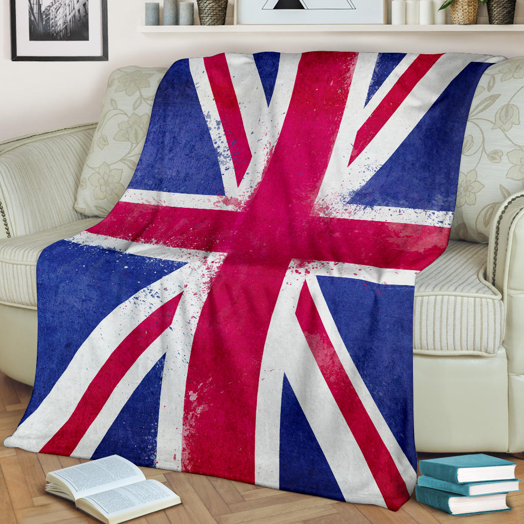 United Kingdom Flag Fleece Throw Blanket