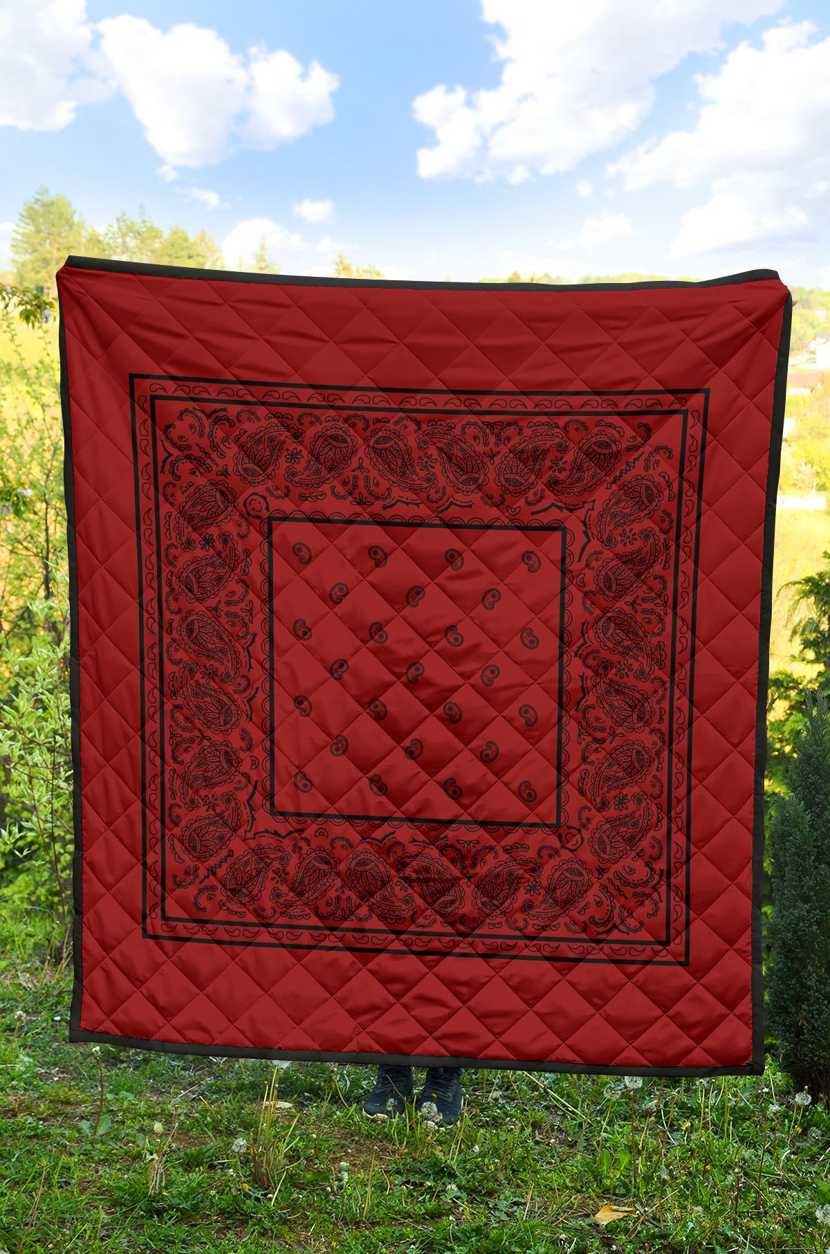 Quilt - Red with Black Bandana Quilt