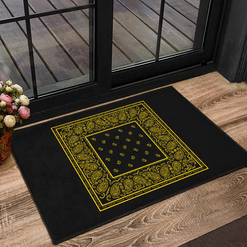 Black Gold Bandana Door Mats