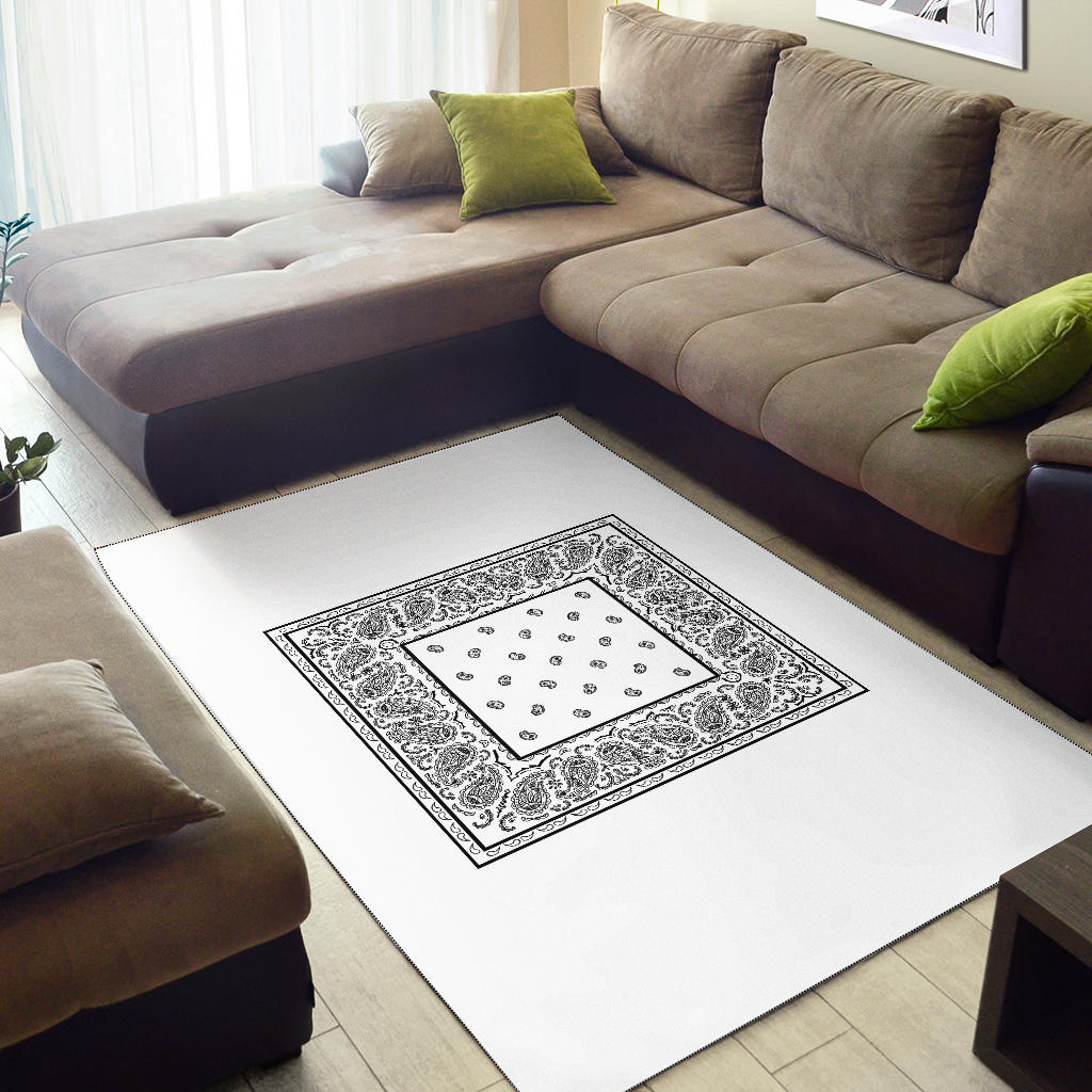 White Bandana Area Rugs - Minimal