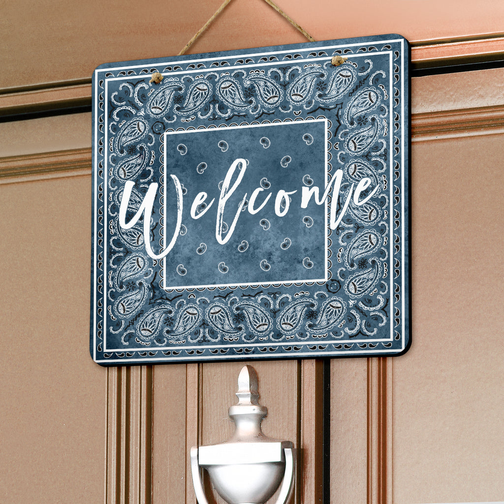 Denim Blue Bandana Door Signs