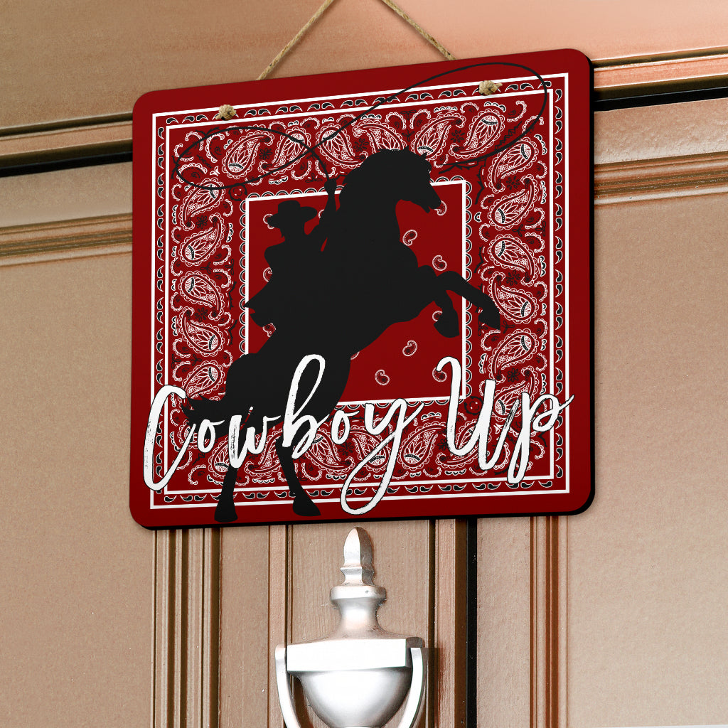 Maroon Bandana Door Signs