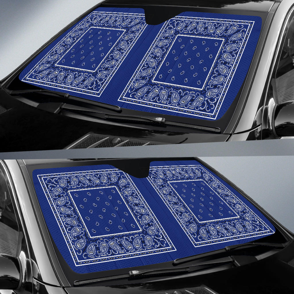 Royal Blue Bandana Car Window Shade