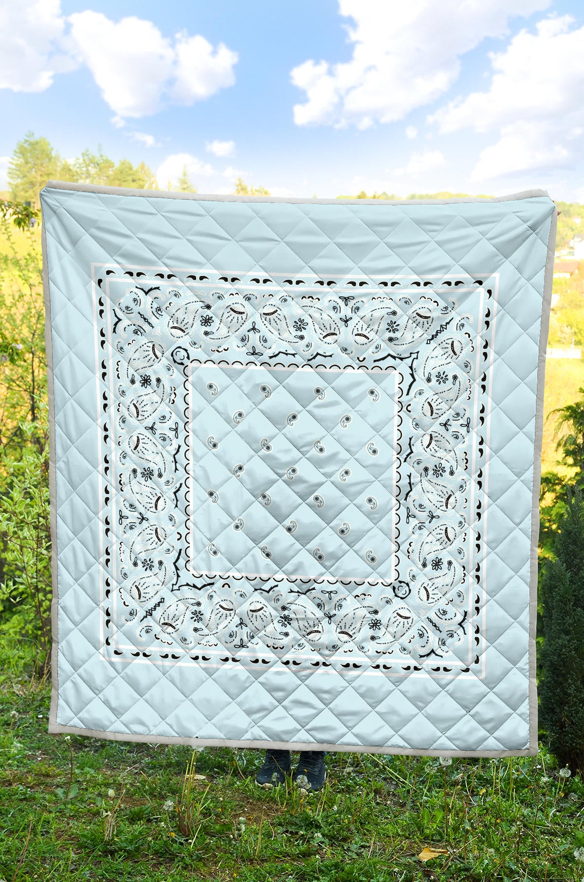 Quilt - Lt Blue Bandana Quilt