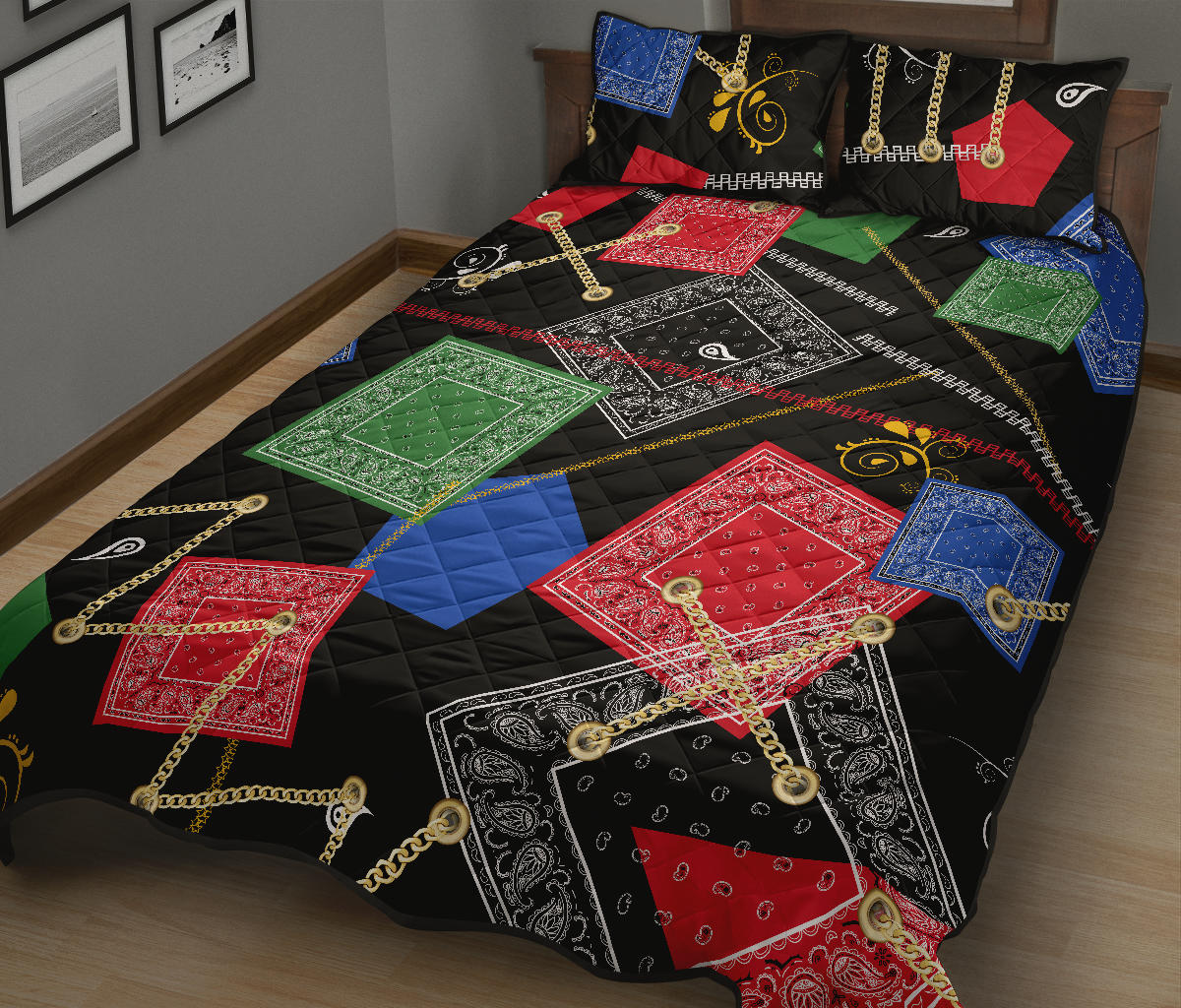 Quilt Set - Abstract Harmony Bandana Bed Quilt w/Shams
