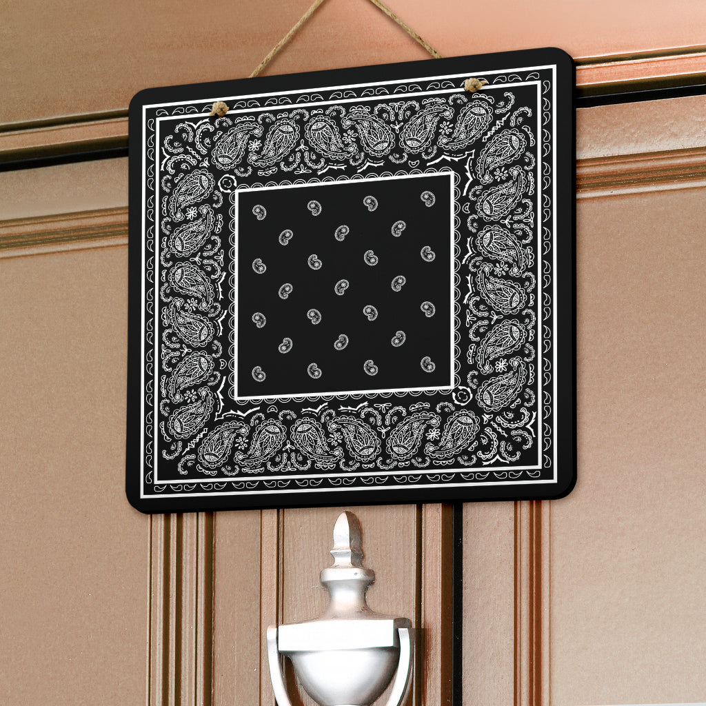 Black Bandana Door Signs