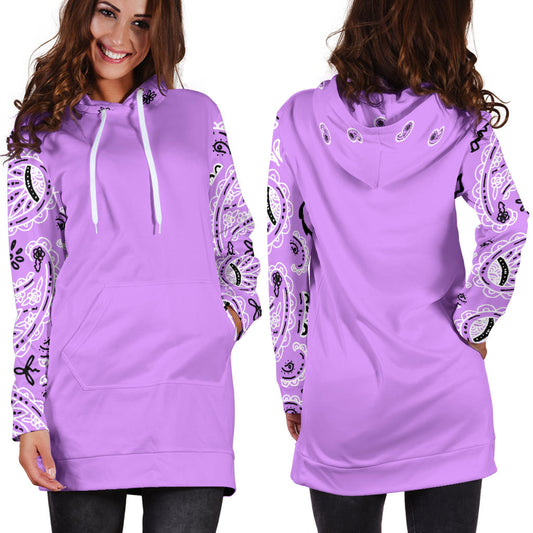 Lilac Purple Bandana Hoodie Dress