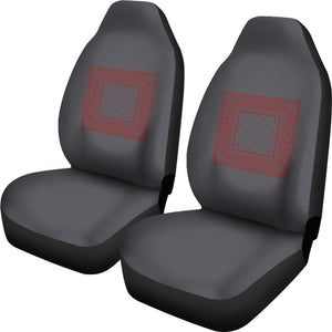 gray and red car seat cover