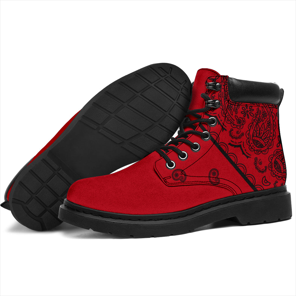 Red and Black Bandana All Season Boots