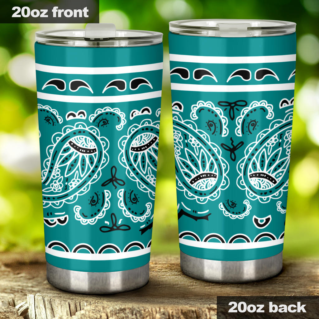 teal bandana insulated tumbler cups