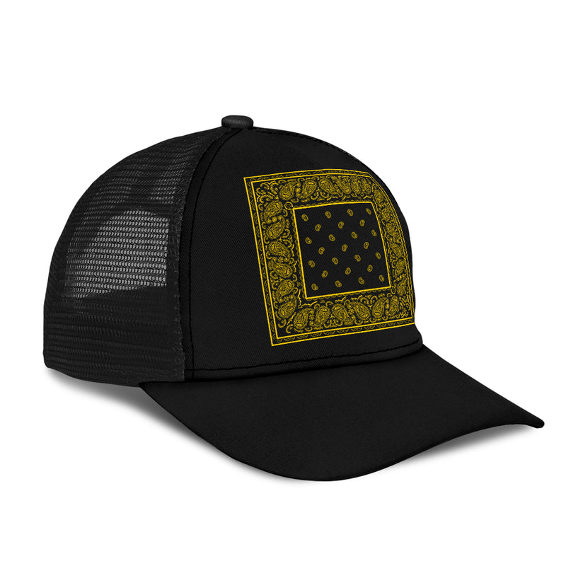 Black Gold Bandana Simple Mesh Back Cap