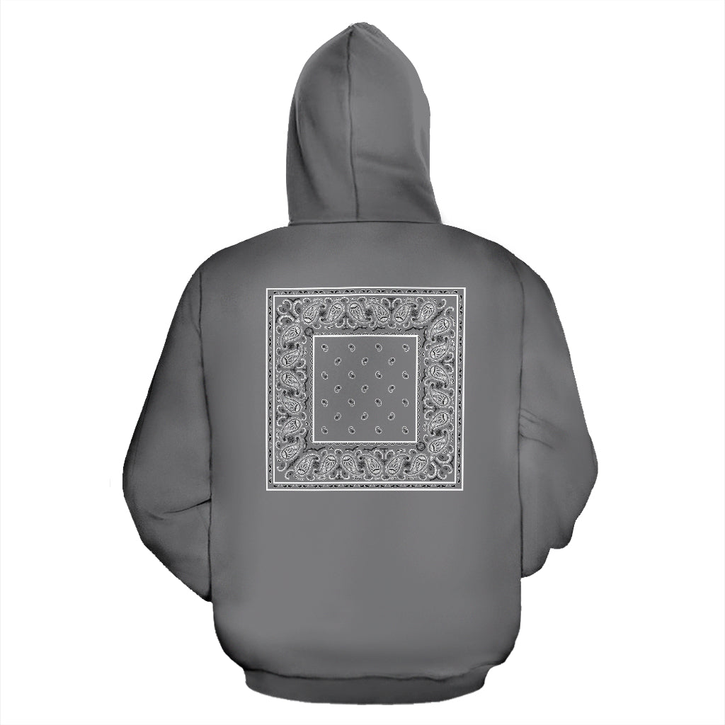 gray bandana hoodie back view