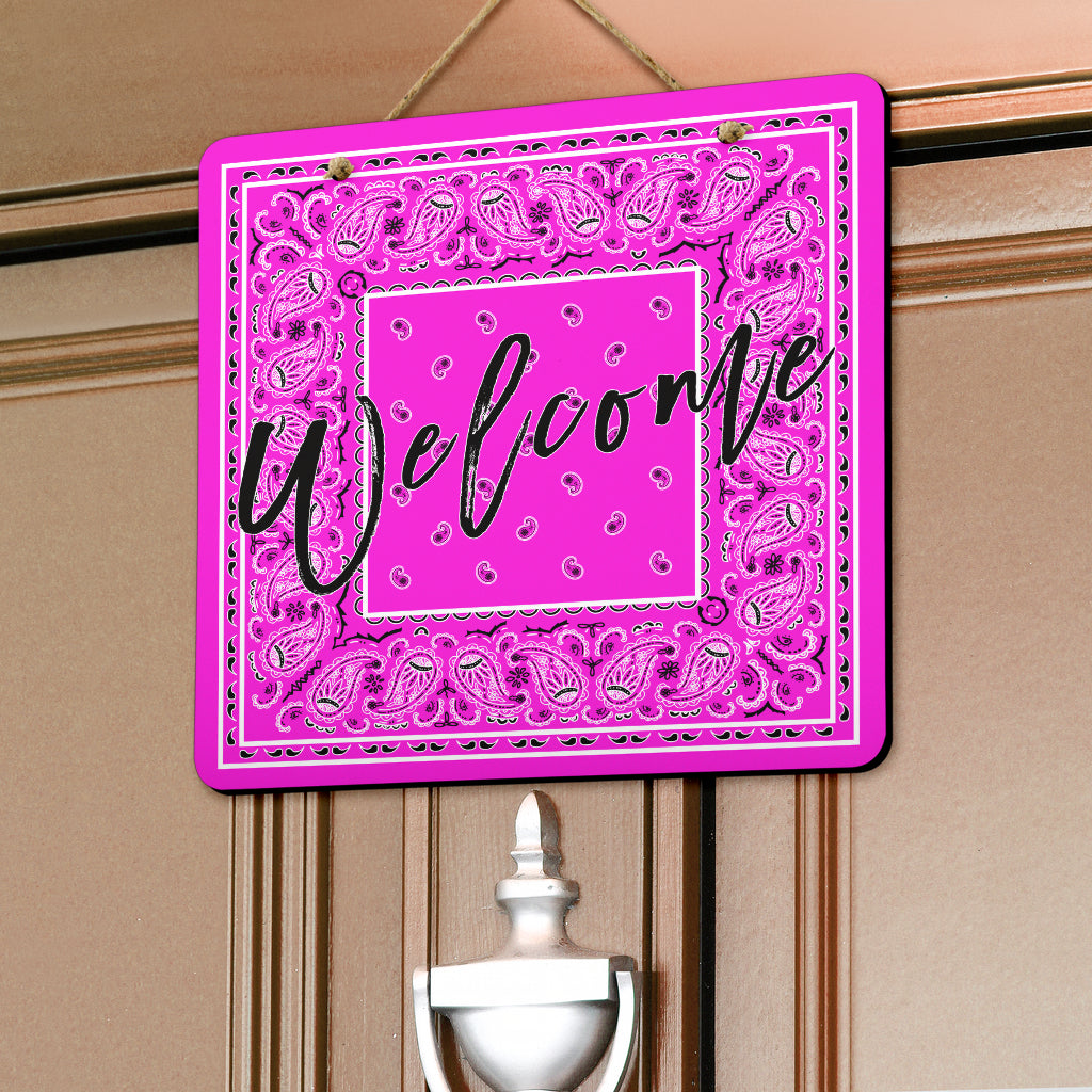 Abruptly Pink Bandana Door Signs