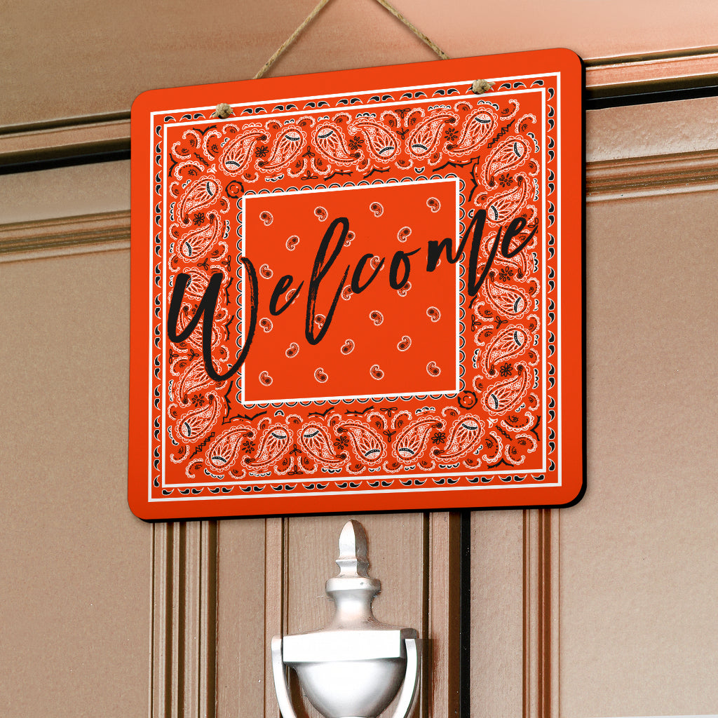 Orange Bandana Door Signs