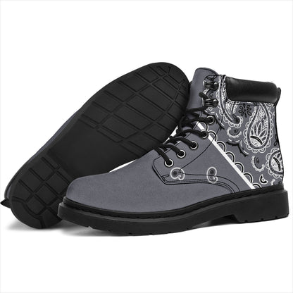 Classic Gray Bandana All Season Boots