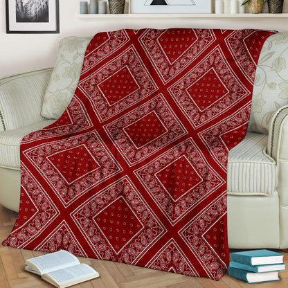 Ultra Plush Maroon Bandana Diamond Throw Blanket