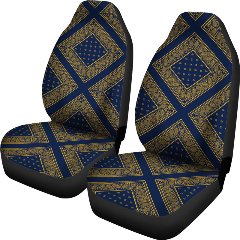 Navy and Gold Bandana Car Seat Covers