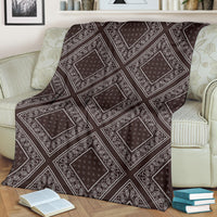 Ultra Plush Coffee Brown Bandana Diamond Throw Blanket