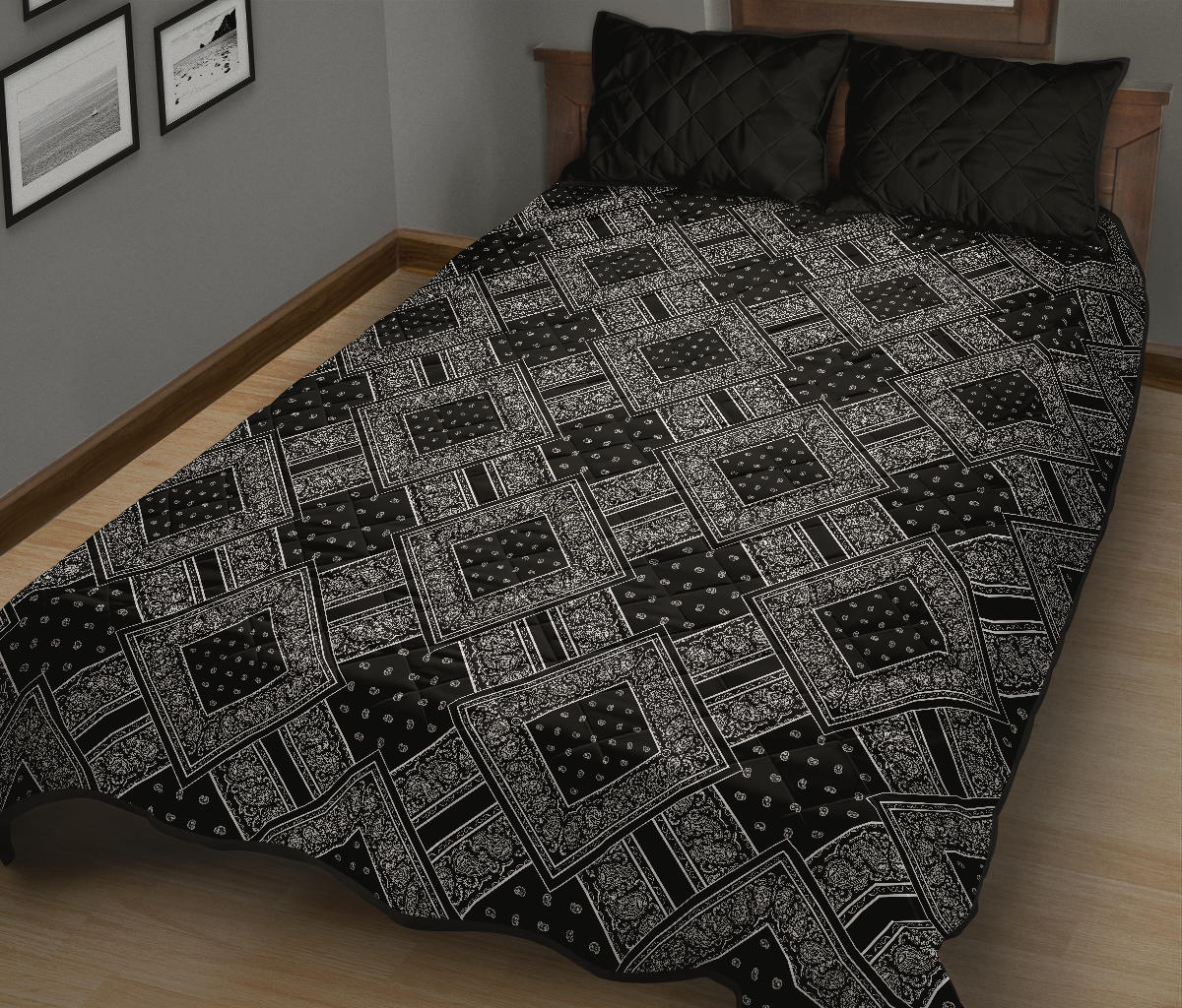 Quilt Set - Black Bandana DB Quilt w/Shams