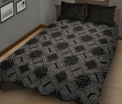 Quilt Set - Black Bandana DB Quilt w/Shams