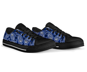 Canvas Low Top Sneakers - Bandana Style Royal Blue