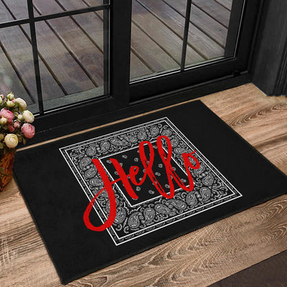 Black Bandana Door Mats
