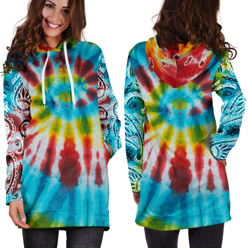 Tie Dye Bandana Hoodie Dresses