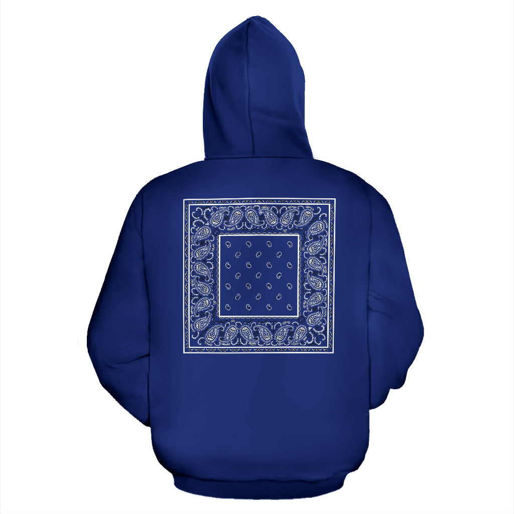 Simple Times Royal Blue Bandana Zip Hoodie