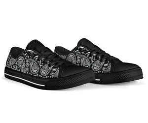 Canvas Low Top Sneakers - Bandana Style Black