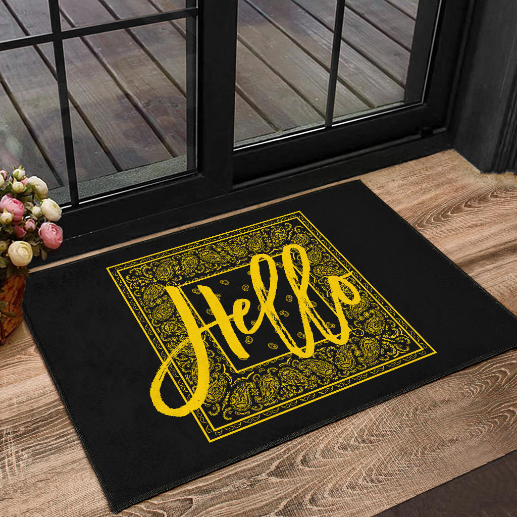 Black Gold Bandana Door Mats