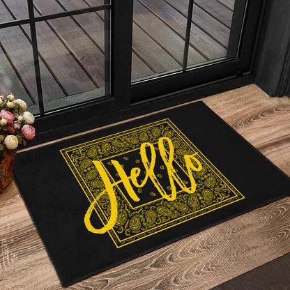 Black Gold Bandana Door Mats