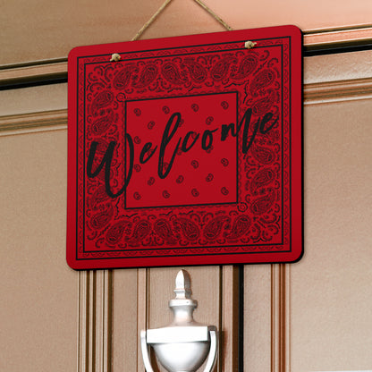 Red and Black Bandana Door Signs